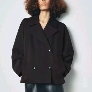 NWT Zara Short Trench Coat - L